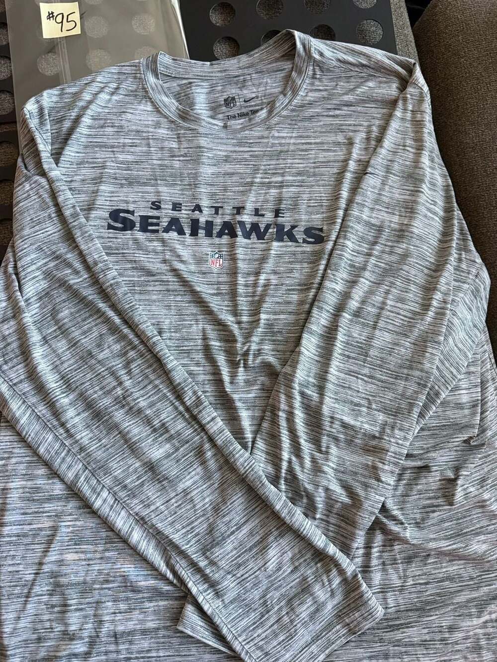 Nike Seattle Seahawks The Nike Tee Size 3XL Gray Long Sleeve Dri-Fit Shirt